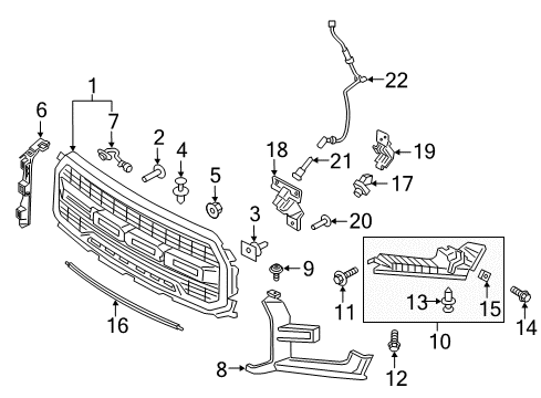 2019 Ford F-150 Parking Aid Roof Lamp Assembly Diagram for HL3Z-15442-C