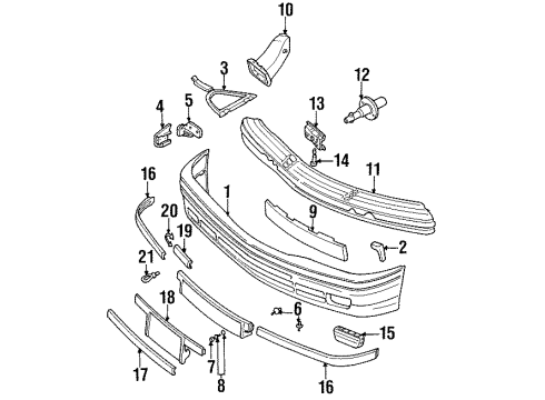 1992 BMW 325i Front Bumper Rubber Strip Left Diagram for 51111960711