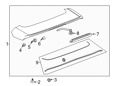 2018 GMC Terrain Rear Spoiler Seal Diagram for 84221499