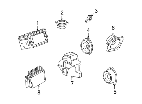 2008 Saturn Outlook Sound System Radio Diagram for 25827114