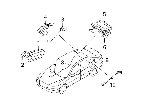 2010 Hyundai Azera Antenna & Radio Module Assembly-Diversity Diagram for 96261-3L000