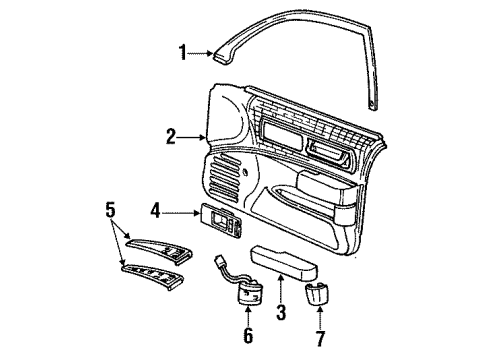 1993 Buick Commercial Chassis Interior Trim - Front Door Lamp Asm-Front Side Door Courtesy *Sapphire Diagram for 16514270