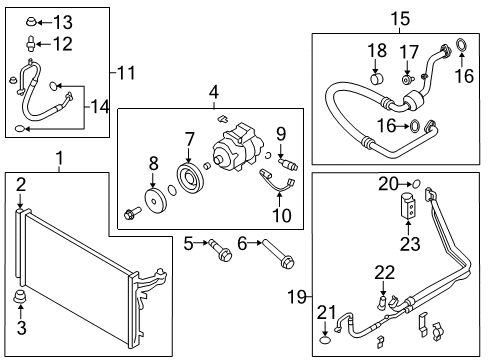 2017 Genesis G80 A/C Condenser, Compressor & Lines Pipe-Suction Diagram for 97763-B1200