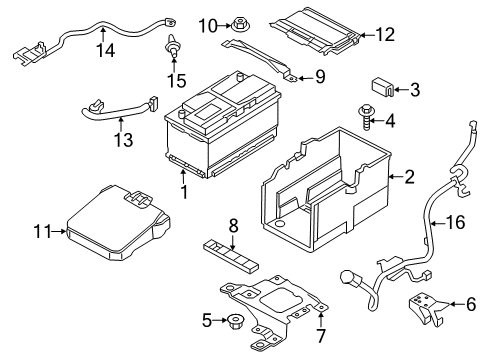 2015 Ford Escape Battery Sensor Retainer Screw Diagram for -W716659-S450