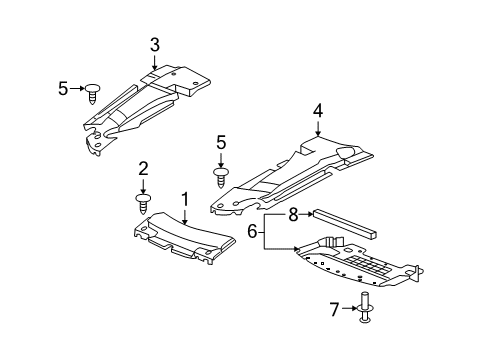 2011 Cadillac STS Splash Shields Seal-Radiator Air Lower Diagram for 15248340