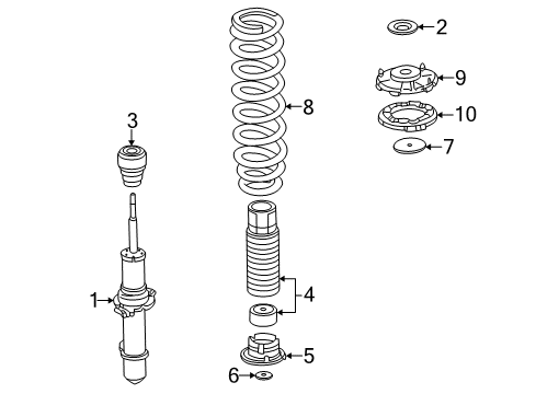 2004 Acura RL Struts & Components - Front Shock Absorber Assembly, Right Front Diagram for 51601-SZ3-A22