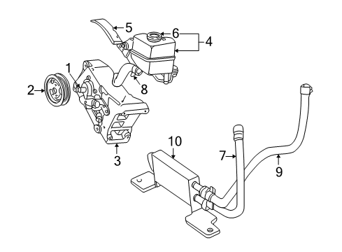 2003 Ford Explorer Sport P/S Pump & Hoses, Steering Gear & Linkage Return Hose Diagram for 2L2Z-3A713-AA