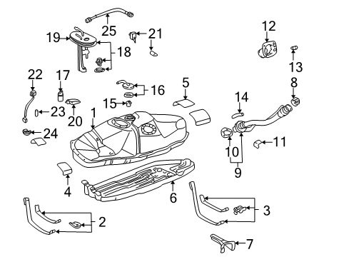 2002 Toyota Tacoma Senders Hose Diagram for 77419-04010