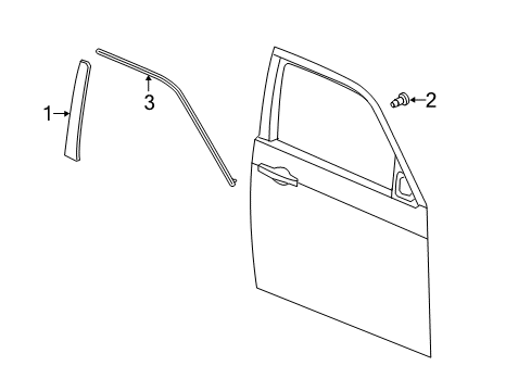 2011 Chrysler 300 Exterior Trim - Front Door APPLIQUE-B Pillar Diagram for 57010385AD