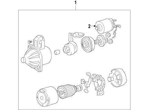 2015 Hyundai Elantra Starter Starter Assembly Diagram for 36100-2E131