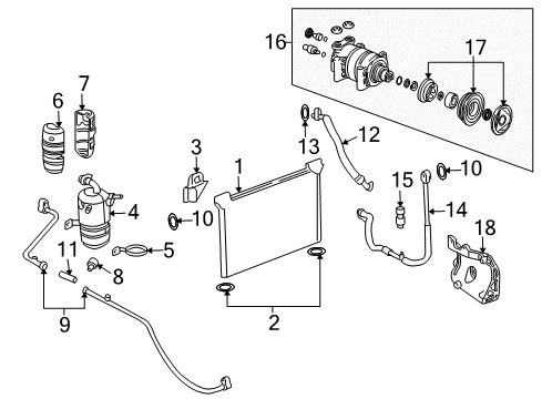 2002 Chevrolet Avalanche 1500 A/C Condenser, Compressor & Lines Air Conditioner Electric Temperature and Motor Control SWITCH Diagram for 15966454