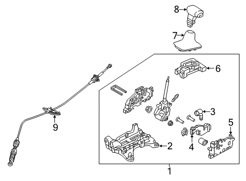 2020 Kia Rio Gear Shift Control - AT Automatic Transmission Shift Control Cable Diagram for 46790H9200