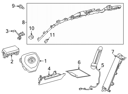 2020 Toyota Corolla Air Bag Components Clock Spring Diagram for 84308-02130