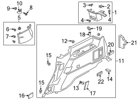 2019 Lincoln Navigator Power Seats Quarter Trim Panel Diagram for JL7Z-4031112-EG