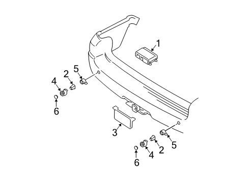 2005 Ford Expedition Parking Aid Back Up Sensor Diagram for 5L7Z-15K859-BA