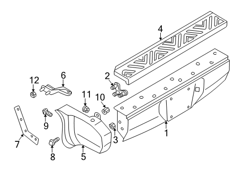 2004 Nissan Xterra Rear Bumper Grommet-Screw Diagram for 01281-0002U