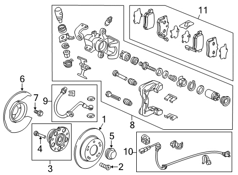 2014 Honda CR-Z Brake Components Pad Set, Front Diagram for 45022-TK6-A01