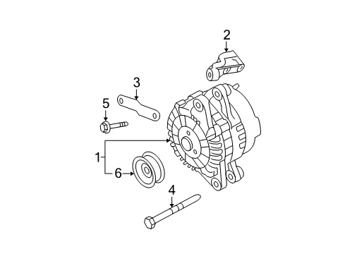 2004 Hyundai Santa Fe Alternator Pulley-Generator Diagram for 37321-39405