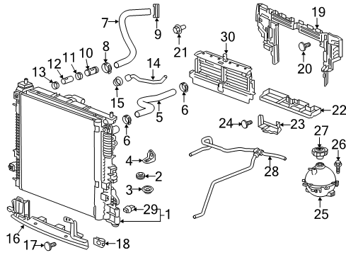 2019 GMC Acadia Radiator & Components Lower Hose Diagram for 84006779