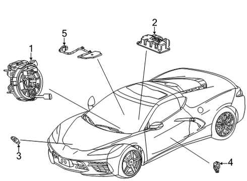 2020 Chevrolet Corvette Air Bag Components Passenger Discriminating Sensor Diagram for 84879589