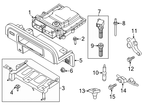 2020 Ford Edge Ignition System PCM Bracket Diagram for K2GZ-12A659-D