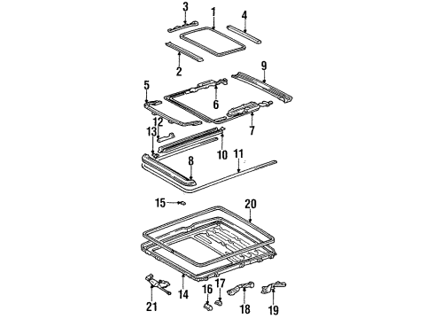 1996 Toyota Avalon Sunroof Interior Molding Diagram for 63218-07010-E0