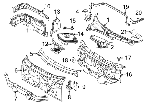 2015 Mini Cooper Cowl Push-Button, Grey Diagram for 51488126849