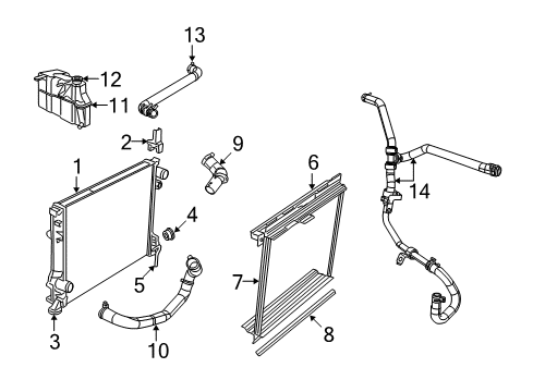 2014 Dodge Challenger Radiator & Components, Water Pump, Cooling Fan Tube-Heater Return Diagram for 68195675AB