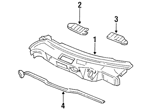 1987 Nissan 300ZX Cowl Dash Lower Diagram for 67310-01P50
