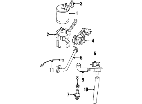 1995 Dodge Avenger EGR System CANISTER Fuel Vapor Diagram for MR126605