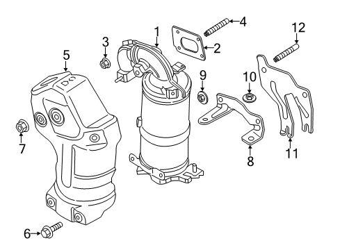 2017 Chevrolet Malibu Exhaust Components Catalytic Converter Gasket Diagram for 55582668