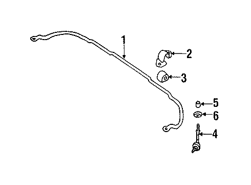 1995 Nissan Altima Stabilizer Bar & Components - Front Clamp-Stabilizer Diagram for 54614-0E000