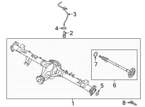 2020 Nissan Titan Axle & Differential - Rear Ring-O Diagram for 43253-EZ10A