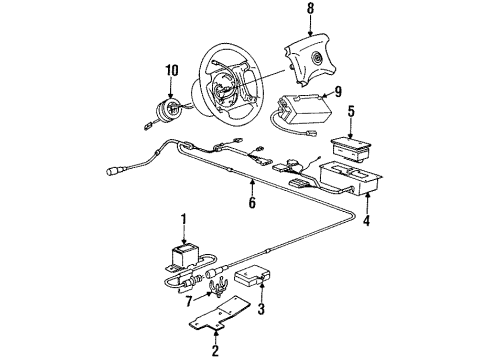 1989 BMW 525i Air Bag Components Impact Sensor Diagram for 65778350075