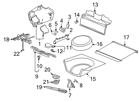 2007 Pontiac G6 Interior Trim - Rear Body Mount Bolt Nut Diagram for 11561440