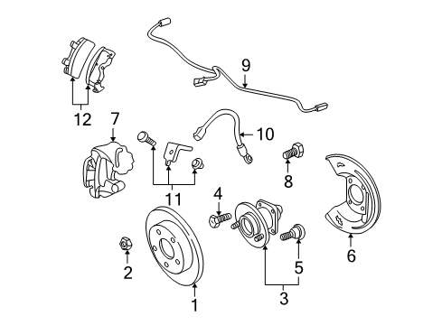 2005 Pontiac Bonneville Brake Components Front Pads Diagram for 19122384