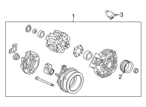 2015 Acura RDX Alternator Alternator Assembly (Csj89) (Denso) Diagram for 31100-R8A-A01