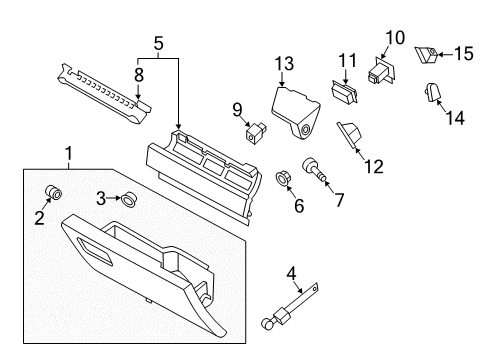 2018 Ford Expedition Glove Box Latch Bumper Diagram for -W716764-S300