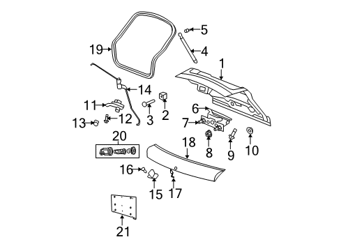 2007 Dodge Caliber Gate & Hardware Handle-LIFTGATE Diagram for ZG86DV6AG