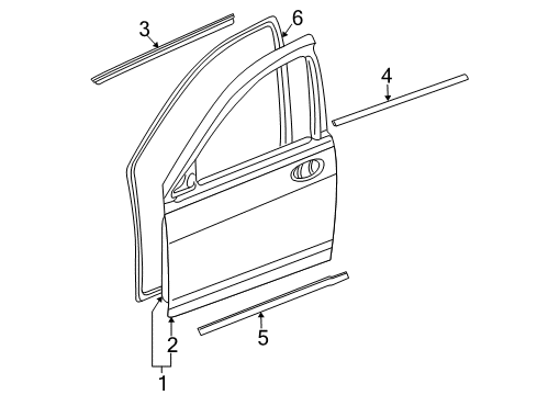 2008 Dodge Caliber Front Door Seal-Front Door Diagram for 5160234AA