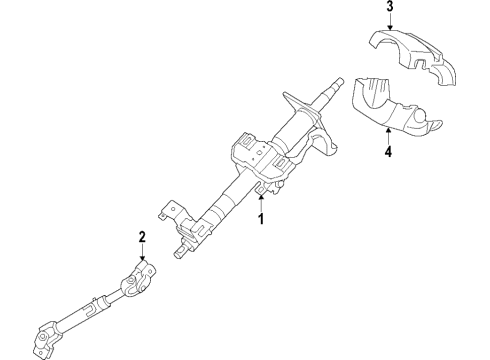 2018 Hyundai Sonata Steering Column, Steering Wheel Steering Column Upper Shroud Diagram for 84850-C1000-TRY