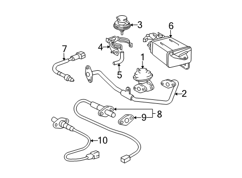 2003 Toyota Tacoma Emission Components Sensor Diagram for 89467-35050