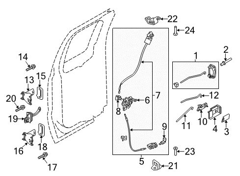 2014 Ford F-250 Super Duty Rear Door - Lock & Hardware Striker Bolt Diagram for -W704606-S424