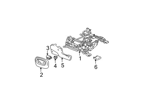 2005 Chevrolet Trailblazer EXT Power Seats Switch Diagram for 15256984