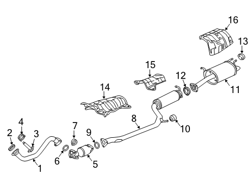 2020 Acura ILX Exhaust Components Catalytic Converter Diagram for 18150-R4H-A10