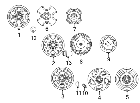 2002 Toyota Corolla Wheels Wheel Cover Diagram for 42621-AB040