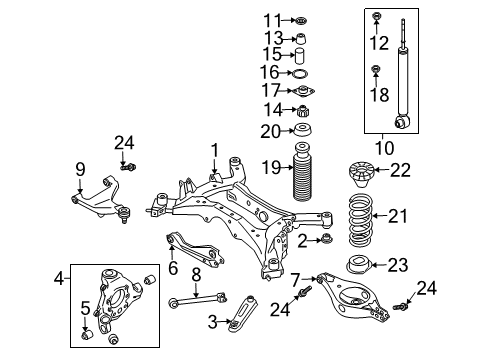 2007 Nissan Murano Rear Suspension Components, Lower Control Arm, Upper Control Arm, Stabilizer Bar Spring-Rear Suspension Diagram for 55020-CA000