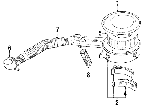 1987 Mitsubishi Montero Filters Element Air Cleaner Diagram for MD620047