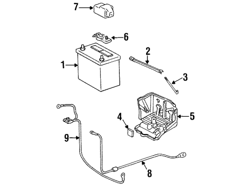 1997 Lexus LX450 Battery Battery Pad Diagram for 74471-60040