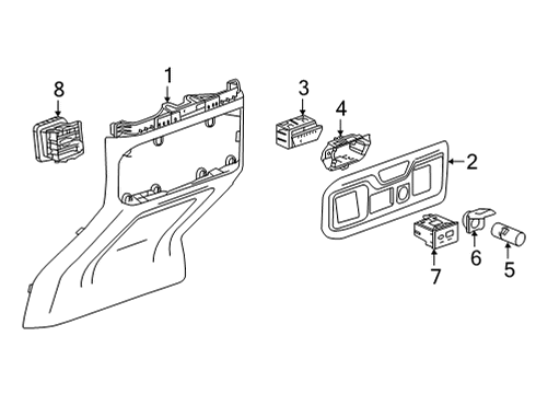 2020 Chevrolet Silverado 2500 HD Center Console Seat Heat Switch Diagram for 84819558